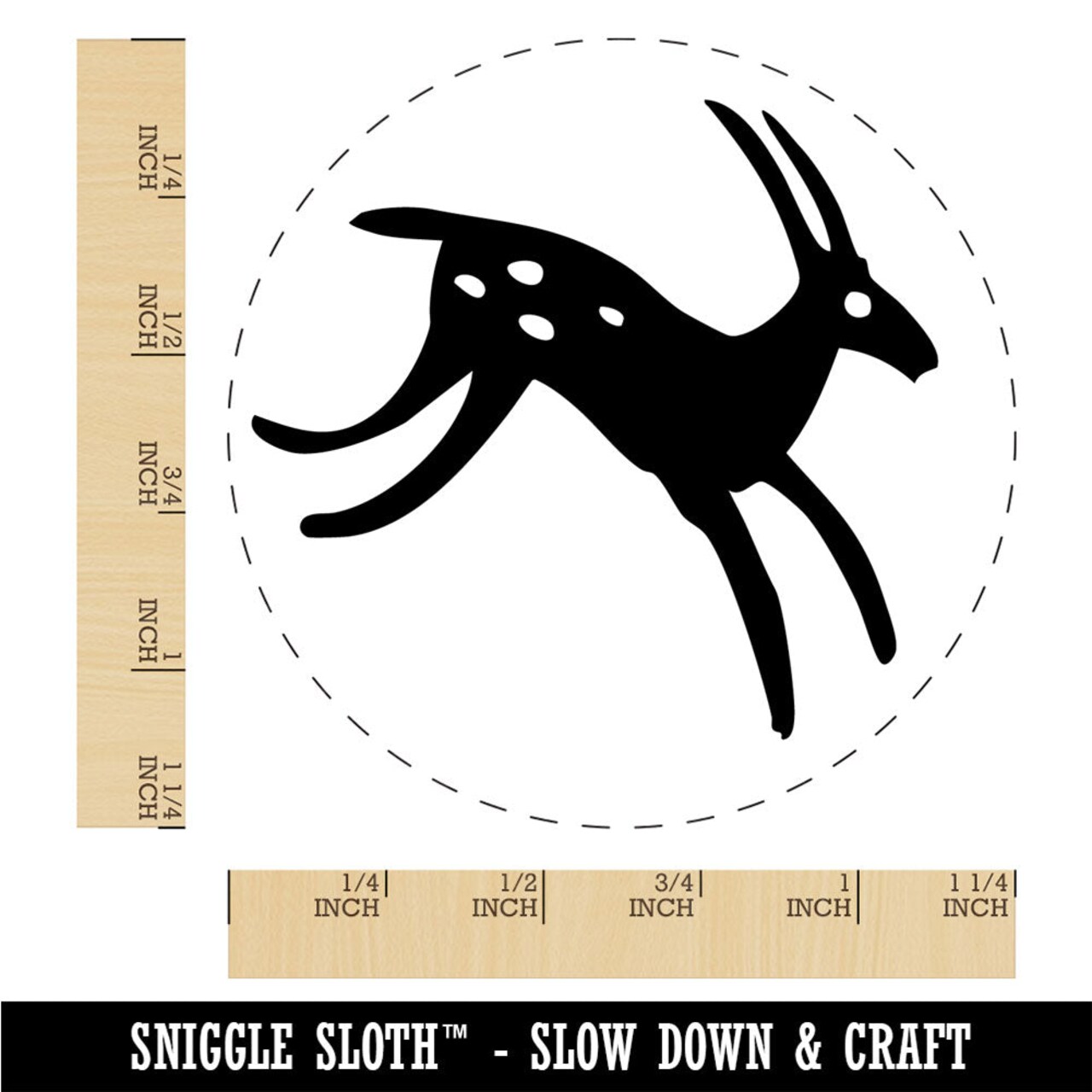 Cave Drawing Deer Gazelle Antelope Petroglyph Rubber Stamp for Stamping